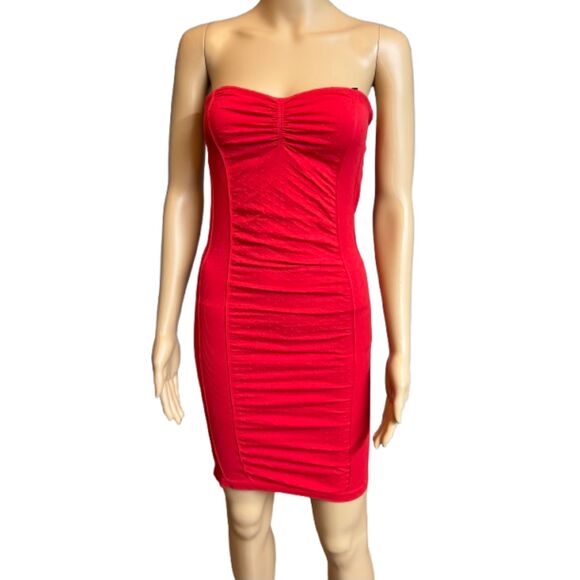 Free People Intimately Ruched Bodycon Dress size M/L Red E72 - Picture 1 of 12